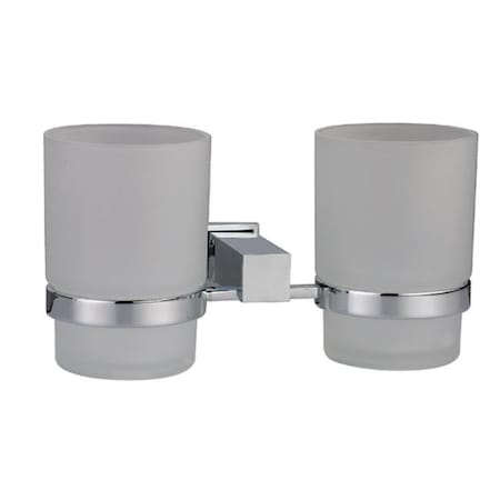 Dawn Kitchen & Bath Products Dawn Kitchen 8203 Square Series Double Glass Tumbler Tooth Brush Holder 8203